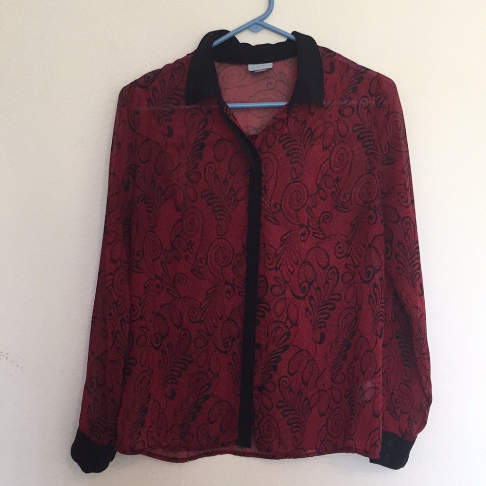 Red flow blouse